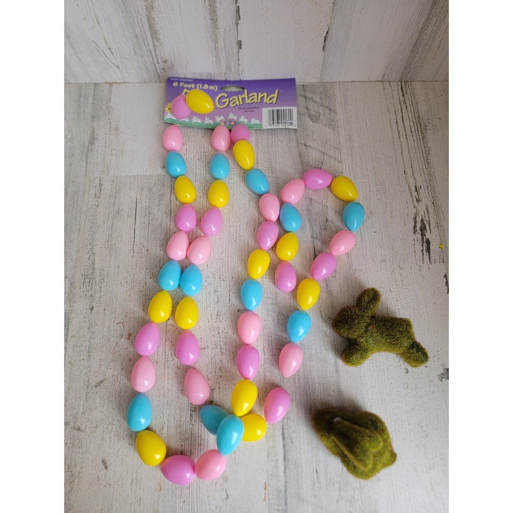 Easter mini grass bunny egg Blowmold garland home decor spring set decor